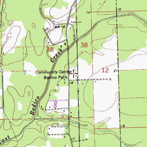 Topographic Map of Bedico Park, LA