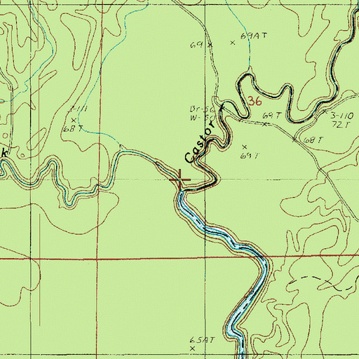 Topographic Map of Beech Creek, LA