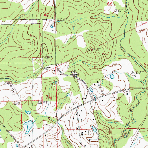 Topographic Map of Beech Grove Cemetery, LA