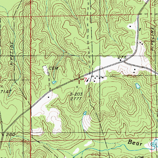 Topographic Map of Beech Hill School, LA