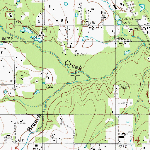 Topographic Map of Beetree Branch, LA