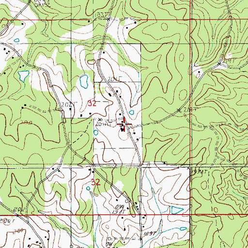 Topographic Map of Belah Church, LA