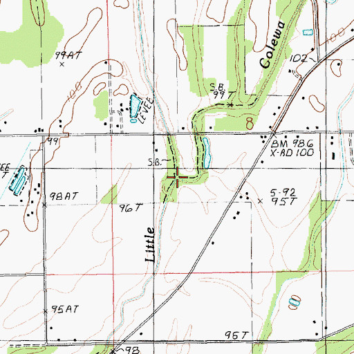 Topographic Map of Bell Bayou, LA