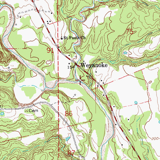 Topographic Map of Bell Creek, LA