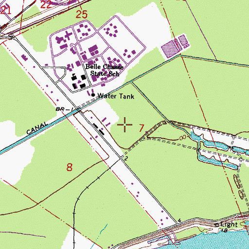 Topographic Map of Belle Chasse Primary School, LA