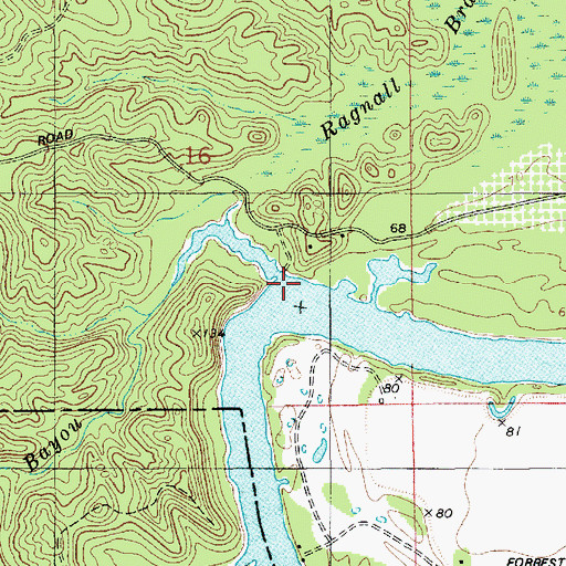 Topographic Map of Belle Cove Bayou, LA