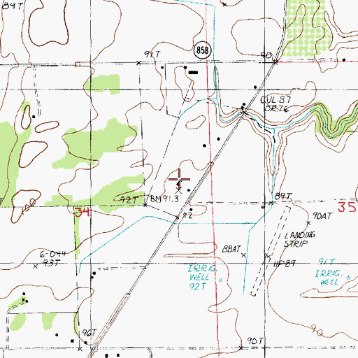 Topographic Map of Bellview Church, LA