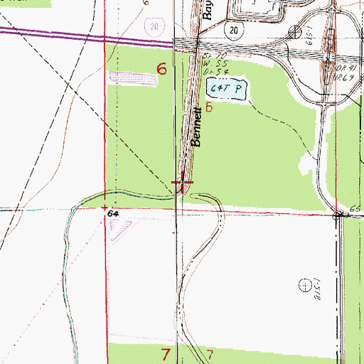 Topographic Map of Bennet Bayou, LA