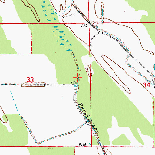 Topographic Map of Persimmon Slash, AR