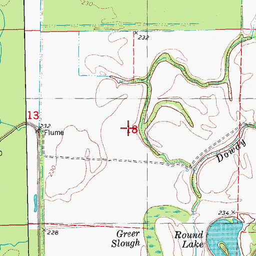 Topographic Map of Persimmon Slough, AR