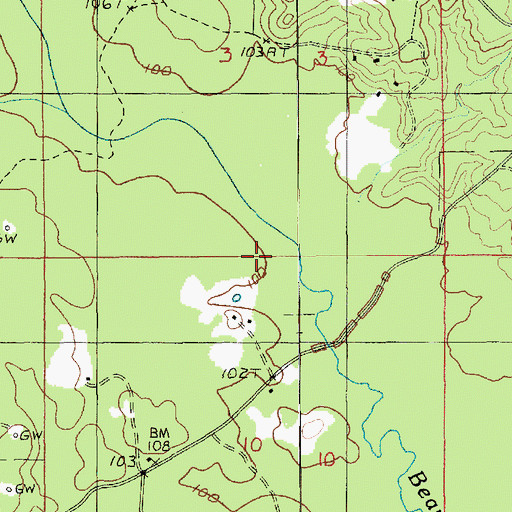 Topographic Map of Bentle Creek, LA