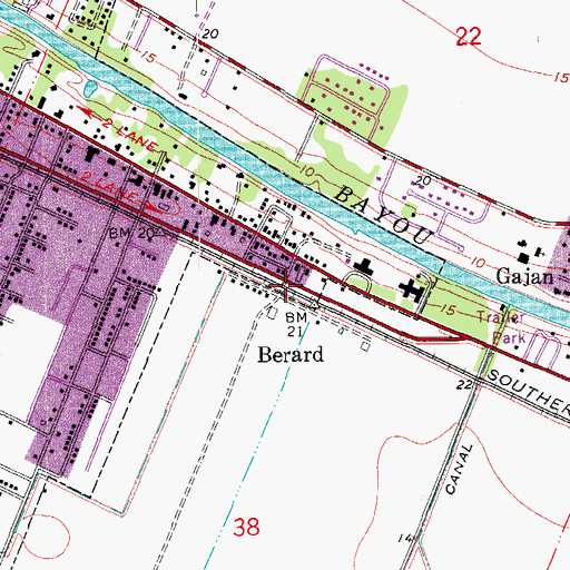 Topographic Map of Berard, LA