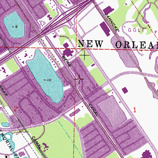Topographic Map of Berg Canal, LA