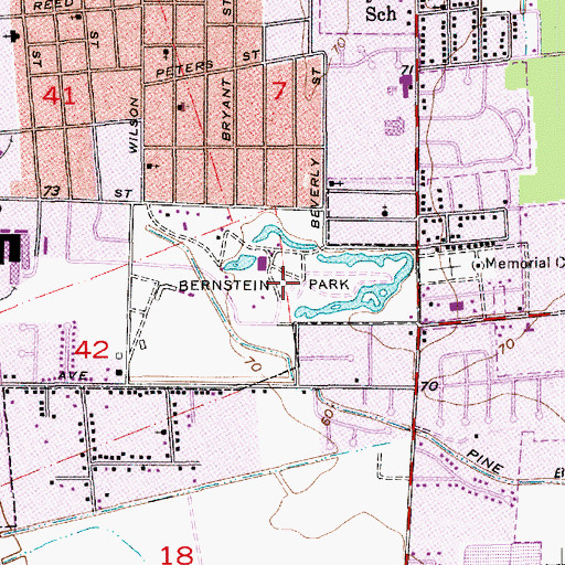 Topographic Map of Bernstein Park, LA