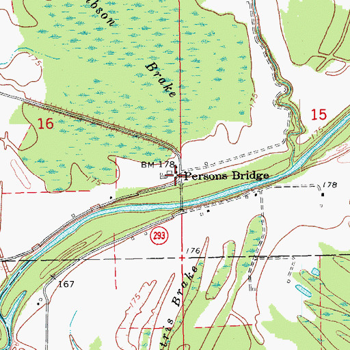 Topographic Map of Persons Bridge, AR