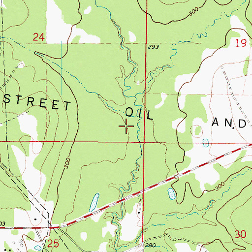 Topographic Map of Bethany Longstreet Oil and Gas Field, LA