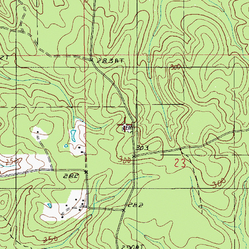 Topographic Map of Bethel Cemetery, LA