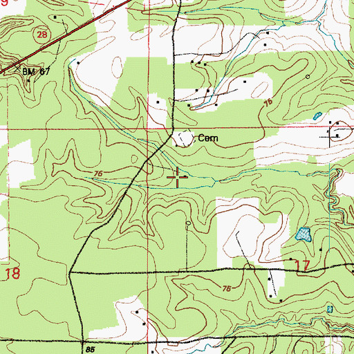 Topographic Map of Bethel Church, LA