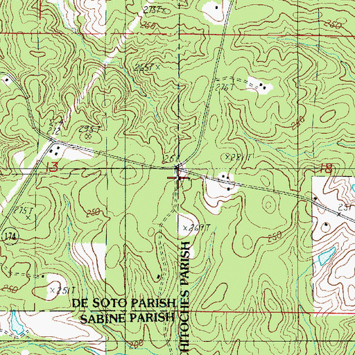 Topographic Map of Bethel Church, LA