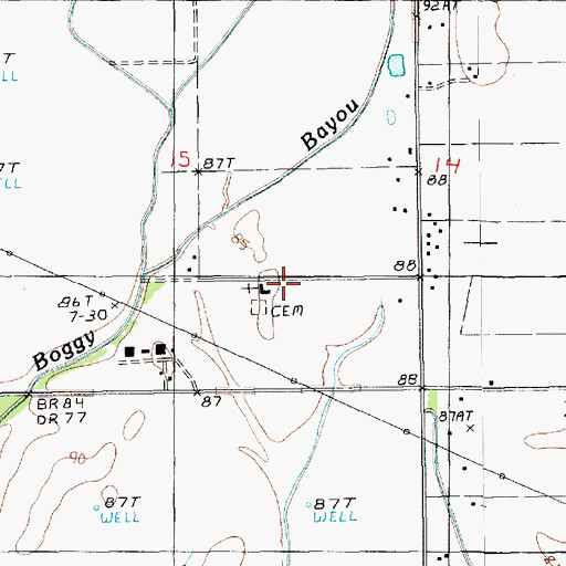 Topographic Map of Bethel Church, LA
