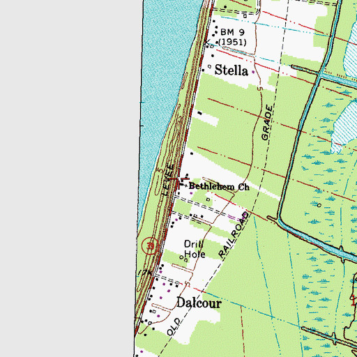 Topographic Map of Bethlehem Church, LA