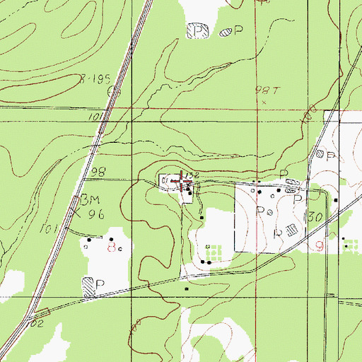 Topographic Map of Bethlehem Church, LA