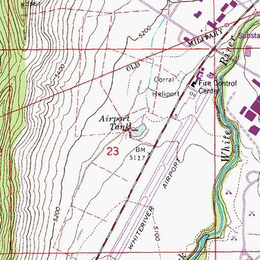 Topographic Map of Airport Tank, AZ