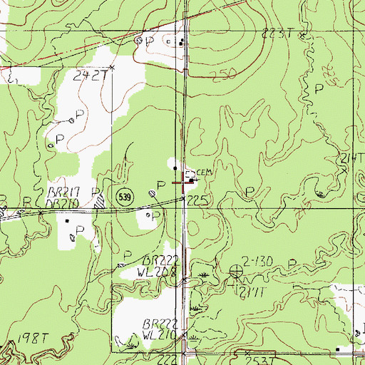 Topographic Map of Beulah Church, LA