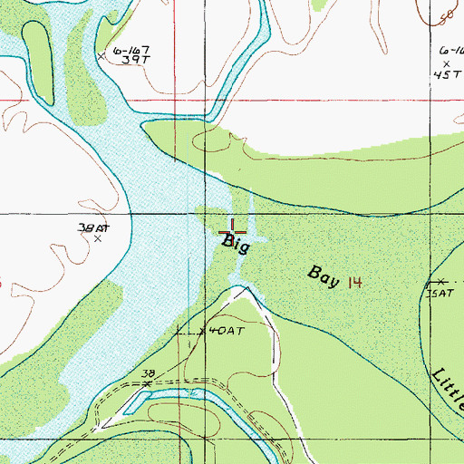 Topographic Map of Big Bay, LA