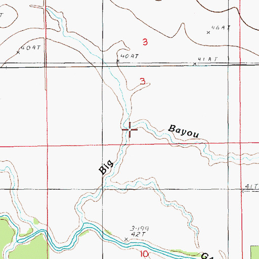 Topographic Map of Big Bayou, LA