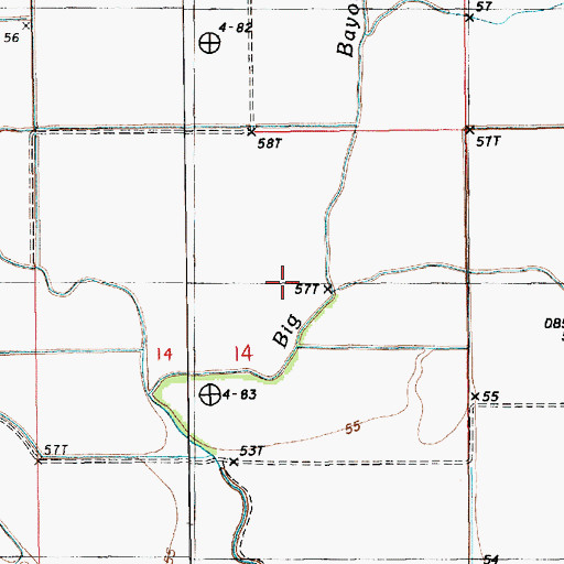 Topographic Map of Big Bayou, LA