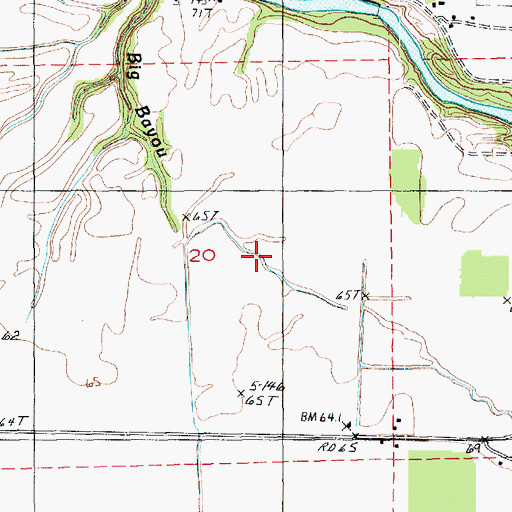 Topographic Map of Big Bayou, LA