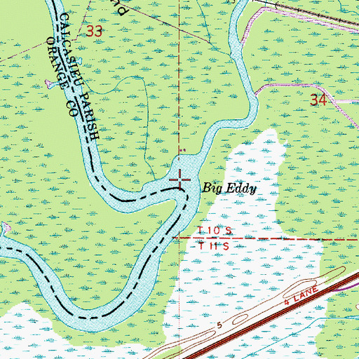 Topographic Map of Big Bayou, LA