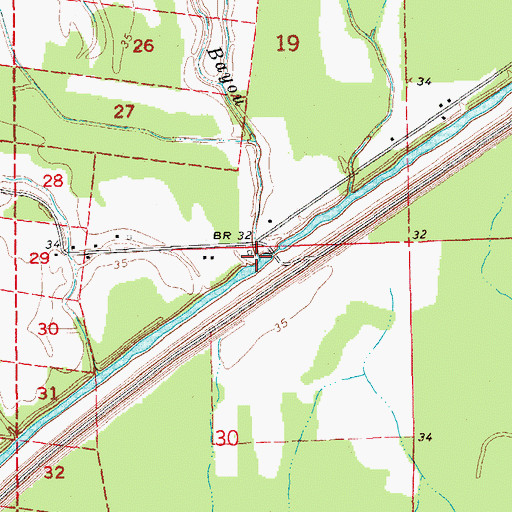 Topographic Map of Big Bayou, LA