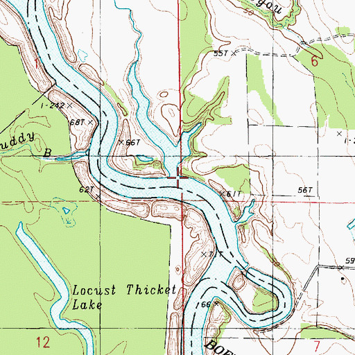 Topographic Map of Big Bayou, LA