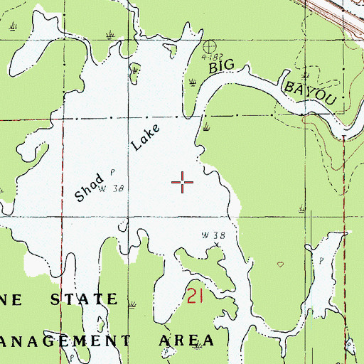 Topographic Map of Big Bayou, LA