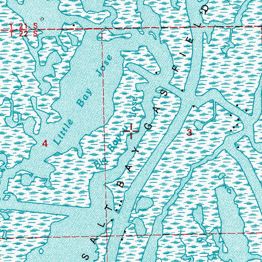 Topographic Map of Big Bayou Jose, LA