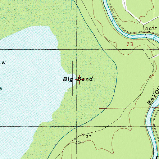 Topographic Map of Big Bend, LA