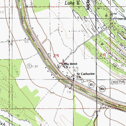 Topographic Map of Big Bend Church, LA