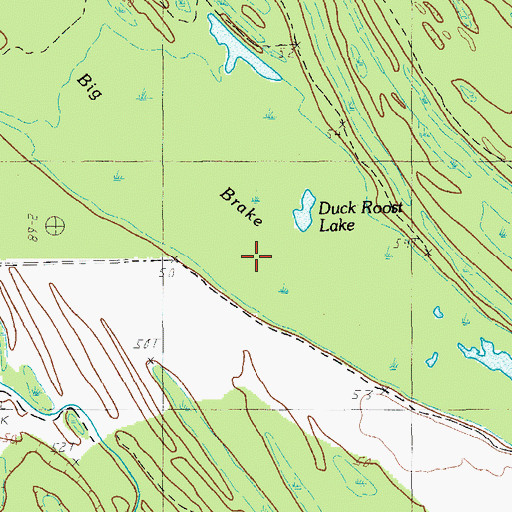 Topographic Map of Big Brake, LA