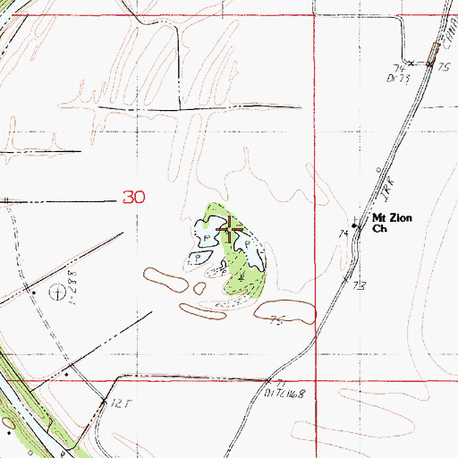 Topographic Map of Big Brake, LA
