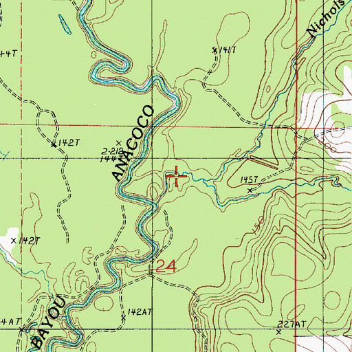 Topographic Map of Big Branch, LA