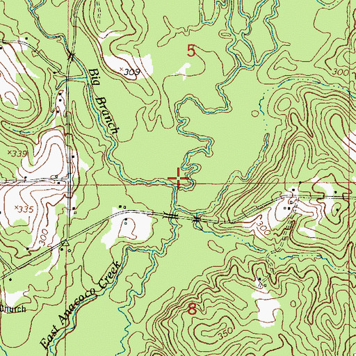 Topographic Map of Big Branch, LA