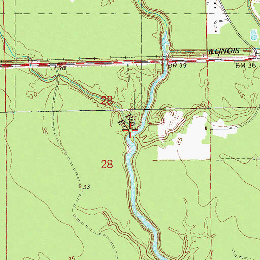 Topographic Map of Big Branch, LA