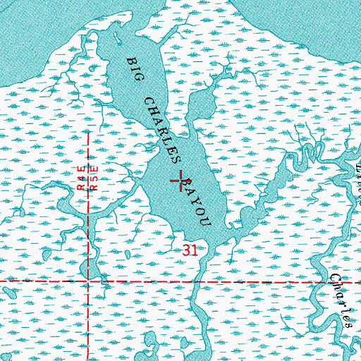 Topographic Map of Big Charles Bayou, LA