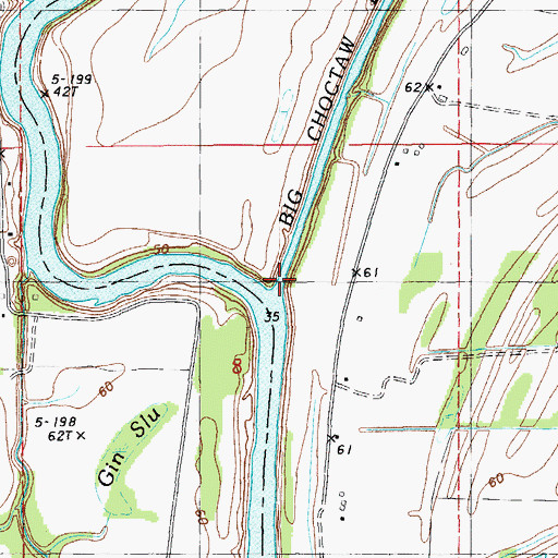 Topographic Map of Big Choctaw Bayou, LA