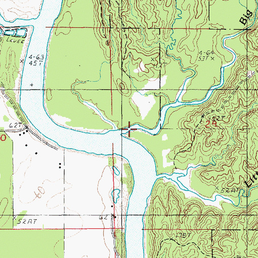 Topographic Map of Big Creek, LA