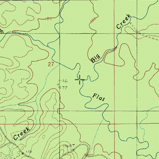 Topographic Map of Big Creek, LA