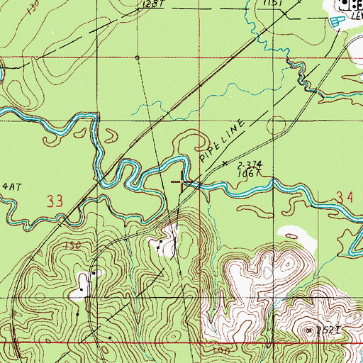 Topographic Map of Big Creek, LA