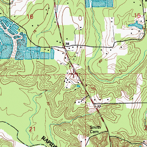 Topographic Map of Big Creek Church, LA